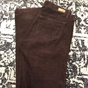 Paige Dark Brown Corduroy Skinny Jeans size 27